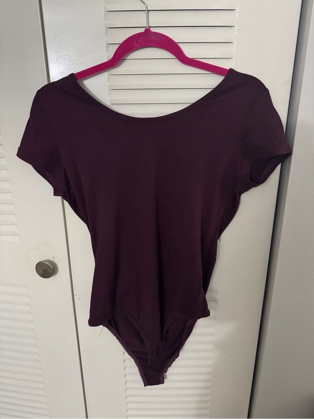 Say What? Women's Short Sleeve Bodysuit in Plum